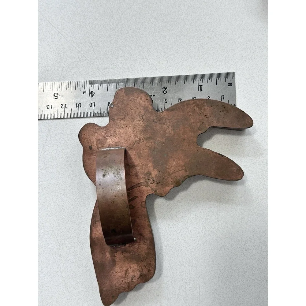 Michael Bonne Copper Cookie Cutter Xmas Angels Lot Flat Back W/ Handle Signed